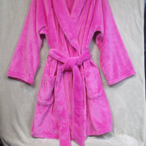 VICTORIA'S SECRET Cozy Short Plush Bath Robe Embossed Monogram Size XL/XXL - Picture 5 of 8